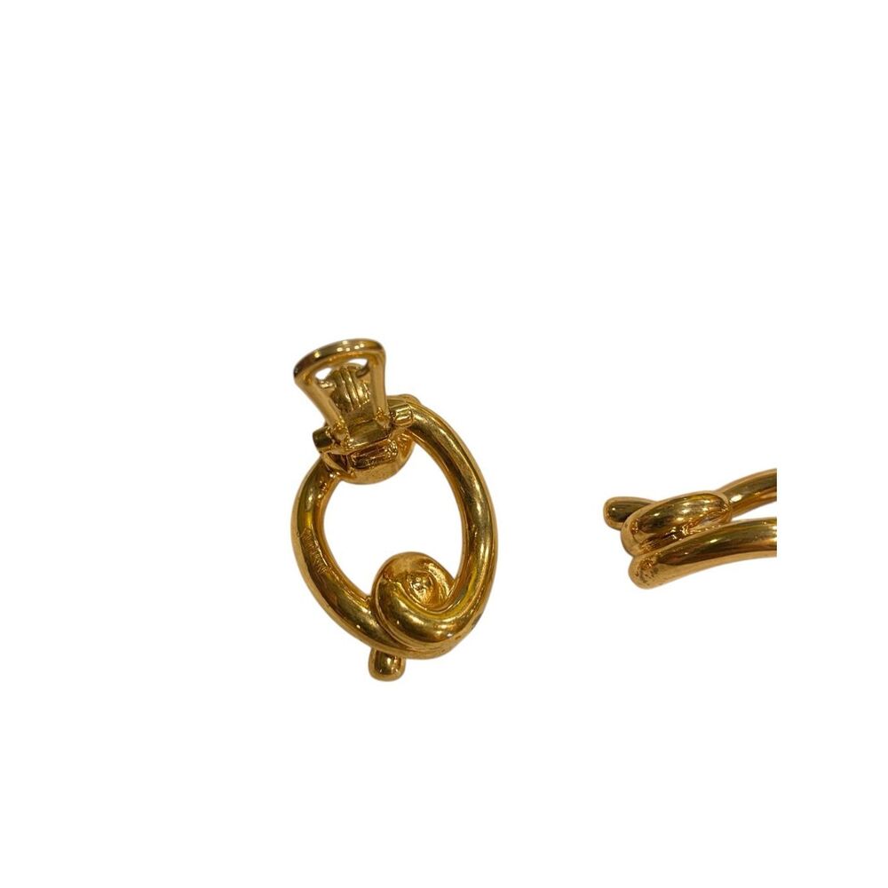 SAINT‎ LAURENT Hoop Earrings in Or Laiton - Picture 5 of 8